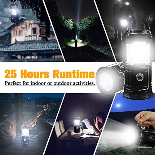 Collapsible Portable LED Camping Lantern XTAUTO Lightweight Waterproof Solar USB Rechargeable LED Flashlight Survival Kits for Indoor Outdoor Home Emergency Light Power Outages Hiking Hurricane 4-Pack : Sports & Outdoors