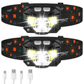 LHKNL Headlamp Flashlight, Lumen Ultra-Light Bright LED Rechargeable Headlight with White Red Light, 2-Pack Waterproof Motion Sensor Head Lamp,8 Modes for Outdoor Camping Running Hiking Fishing : Sports & Outdoors