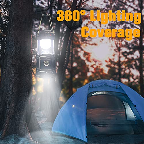 Collapsible Portable LED Camping Lantern XTAUTO Lightweight Waterproof Solar USB Rechargeable LED Flashlight Survival Kits for Indoor Outdoor Home Emergency Light Power Outages Hiking Hurricane 4-Pack : Sports & Outdoors