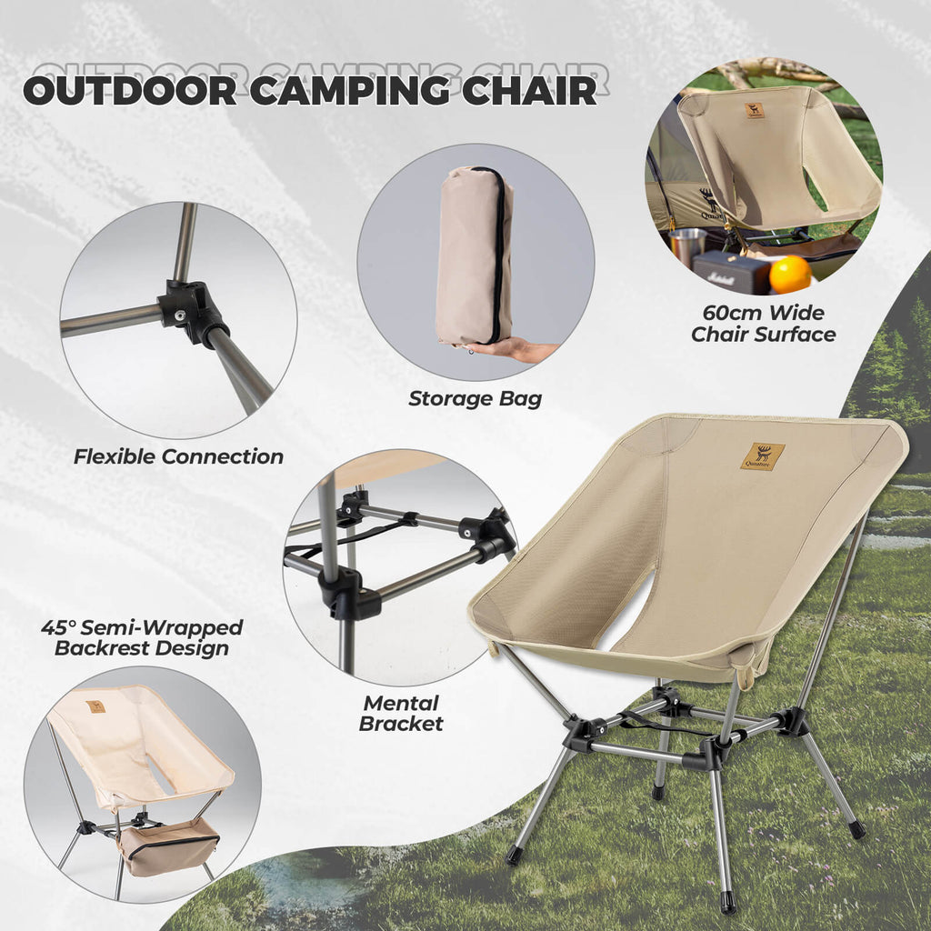 Qunature Lightweight Folding Camp Chair with Storage Bag